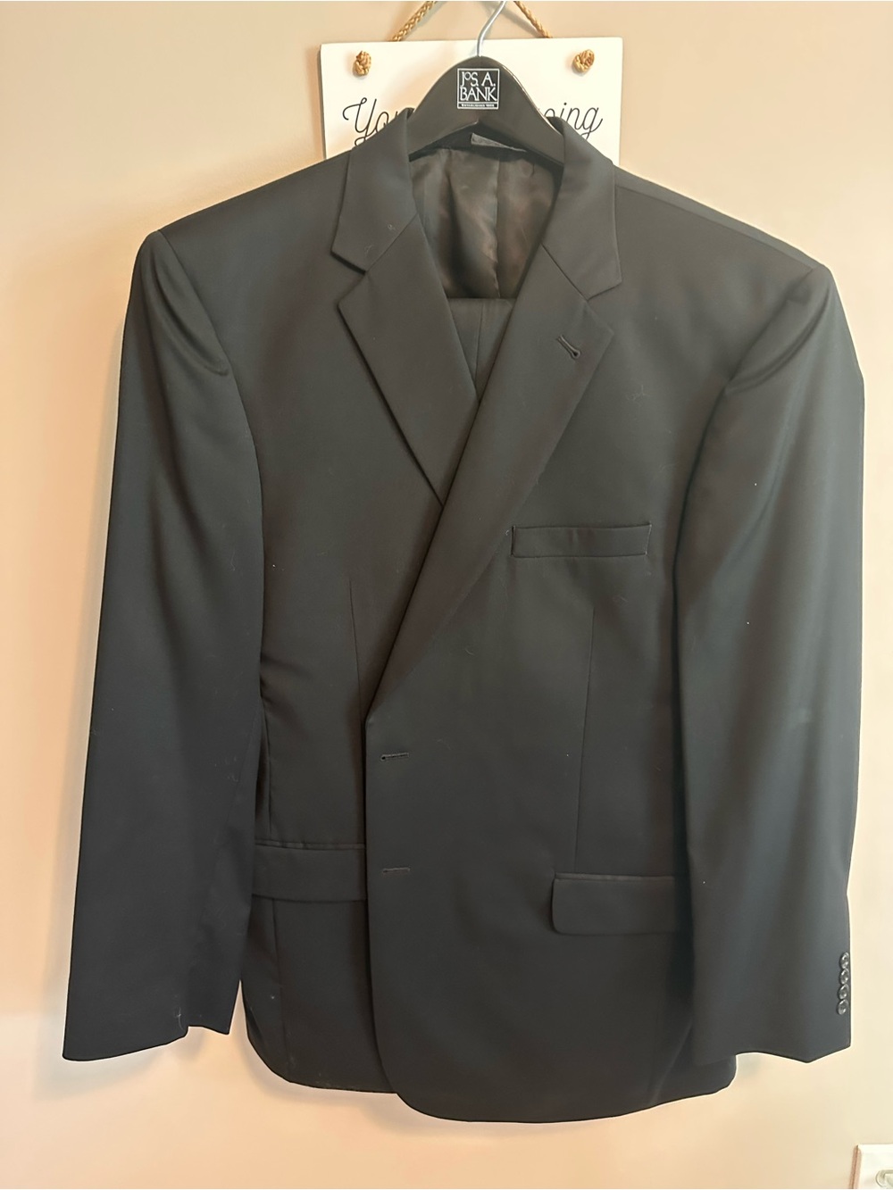 Jos. A. Bank Men’s Black Single-Breasted Men's Suit Jacket and Pants
